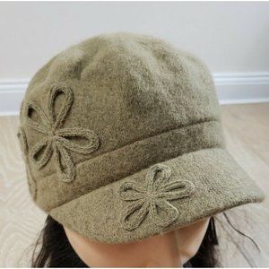 Augus T Cadet Hat Wool Nylon Fitted Small Bill Women's Medium / Large Embroidery